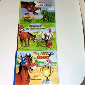 Set 3 large hardcover Gator (the horse) books